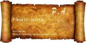 Pándli Anita névjegykártya